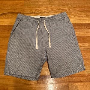banana republic blue and white striped shorts